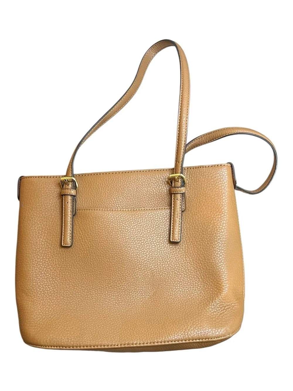 Anne Klein Perfect Tote Tan Pebbled Faux Leather Shoulder Bag Medium Large